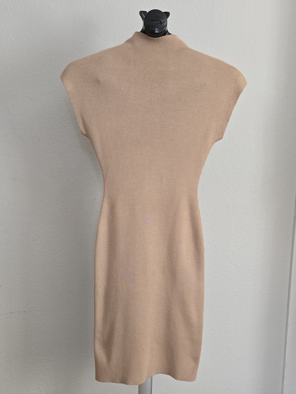 Seamless Mock Neck Sweater Knit Midi Dress Size M